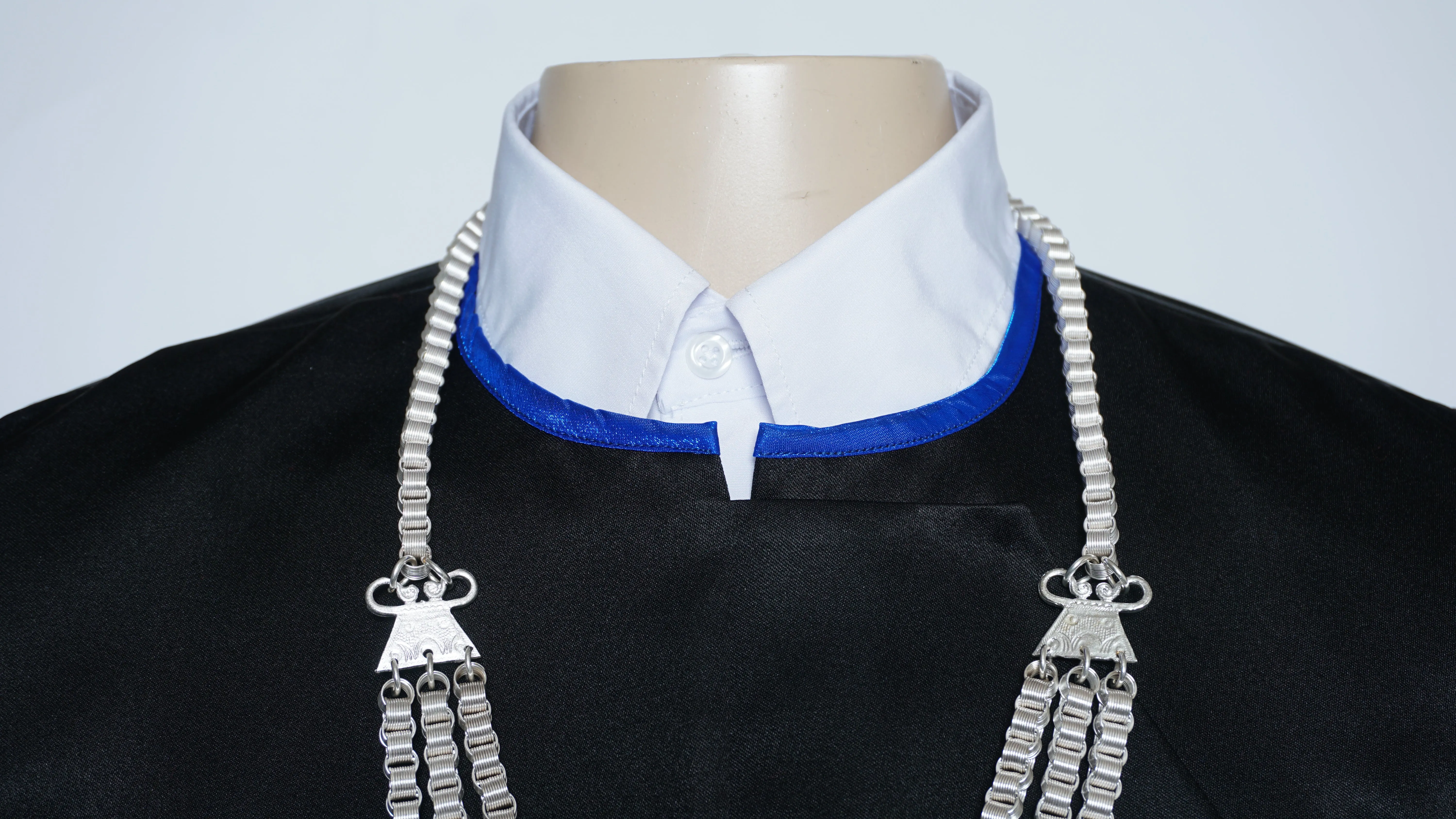 Blue Trim Mens Hmong Txaij Set