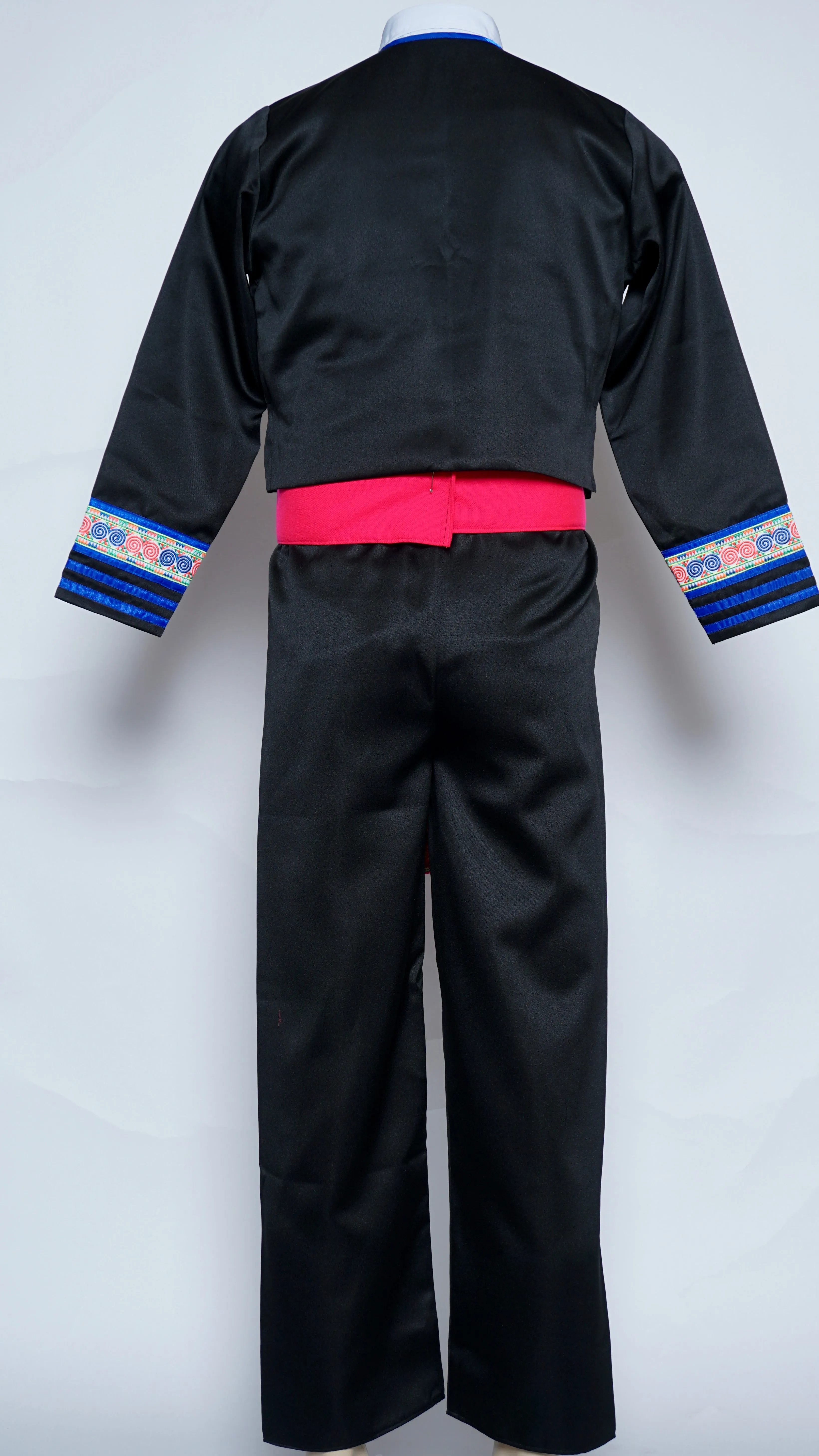 Blue Trim Mens Hmong Txaij Set