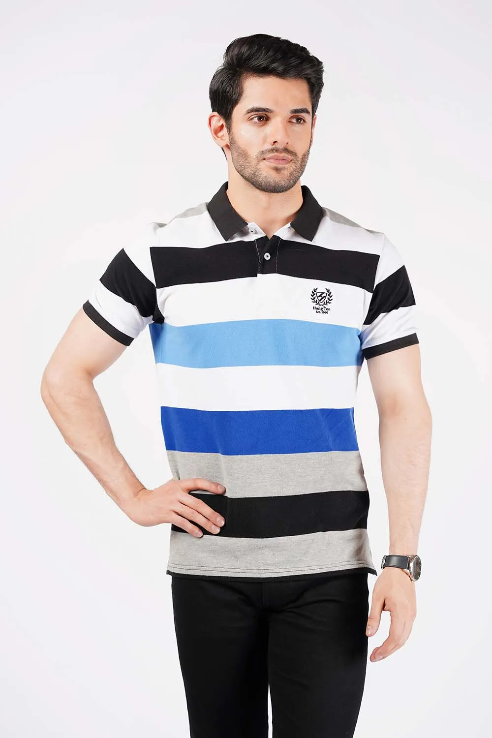 Men's Short Sleeves Yarn Dyed Polo
