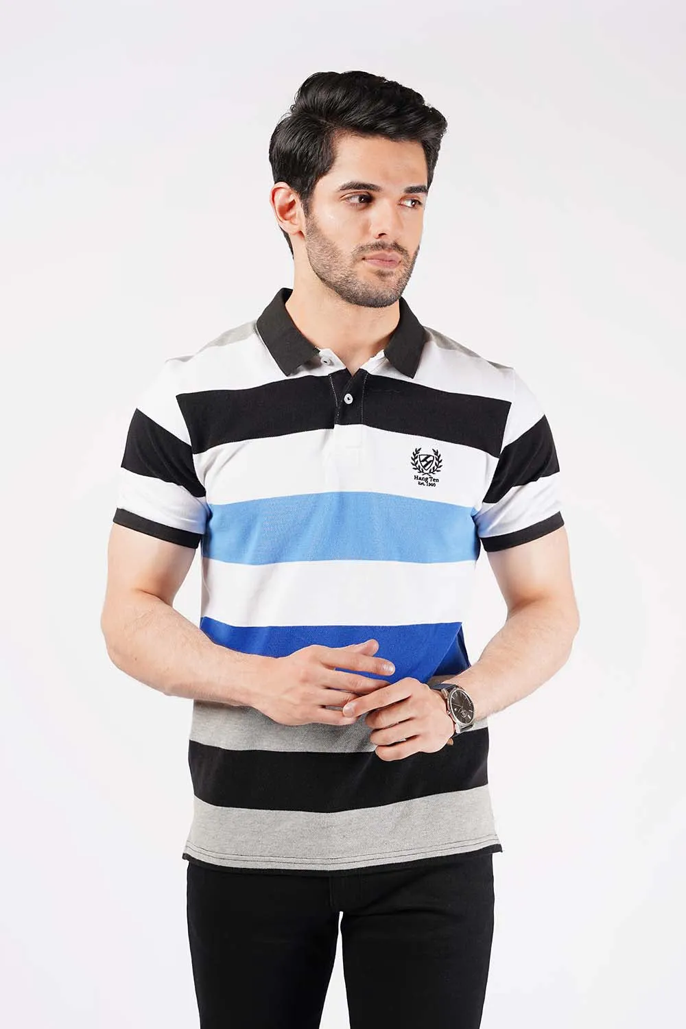 Men's Short Sleeves Yarn Dyed Polo