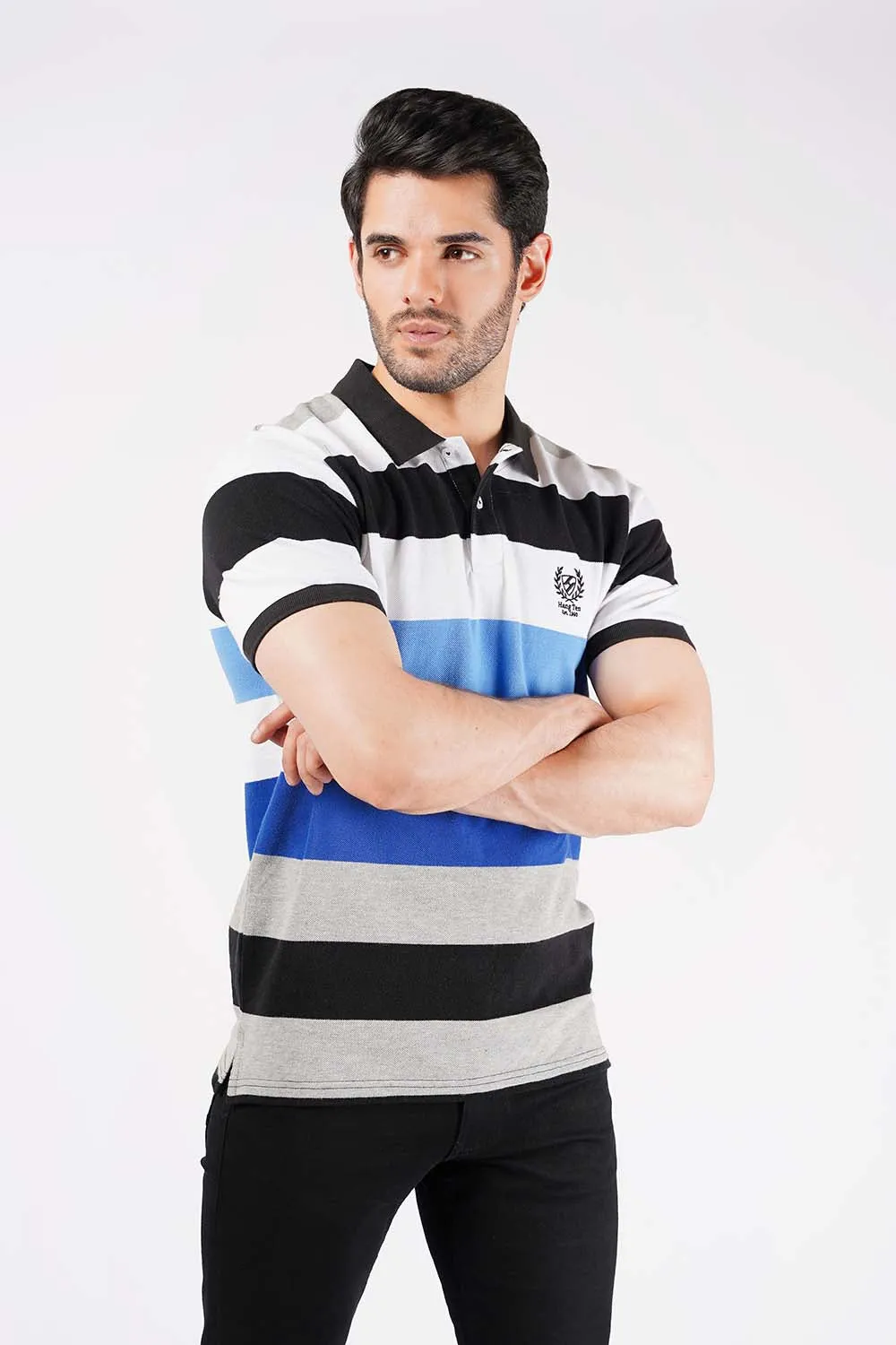 Men's Short Sleeves Yarn Dyed Polo