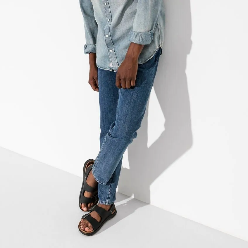 Milano Rugged Sandal - Black Oiled Leather