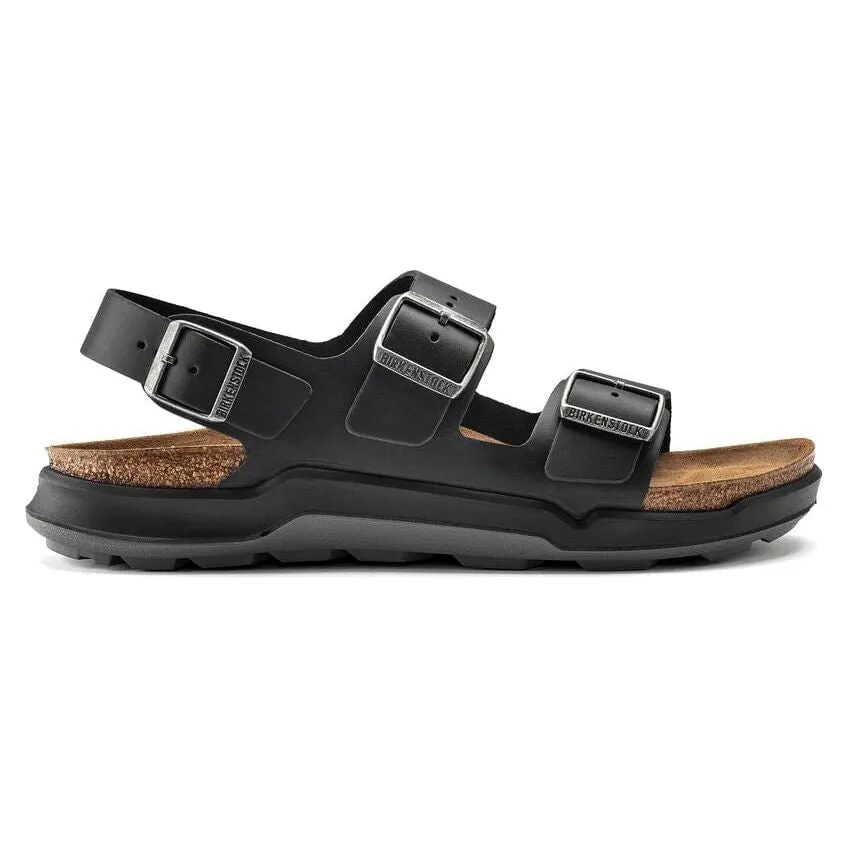 Milano Rugged Sandal - Black Oiled Leather