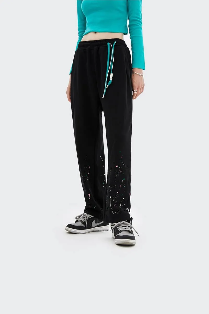 Personality splash ink casual sports loose guard pants