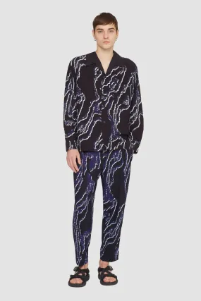 Printed Single Pleat Tapered Trouser