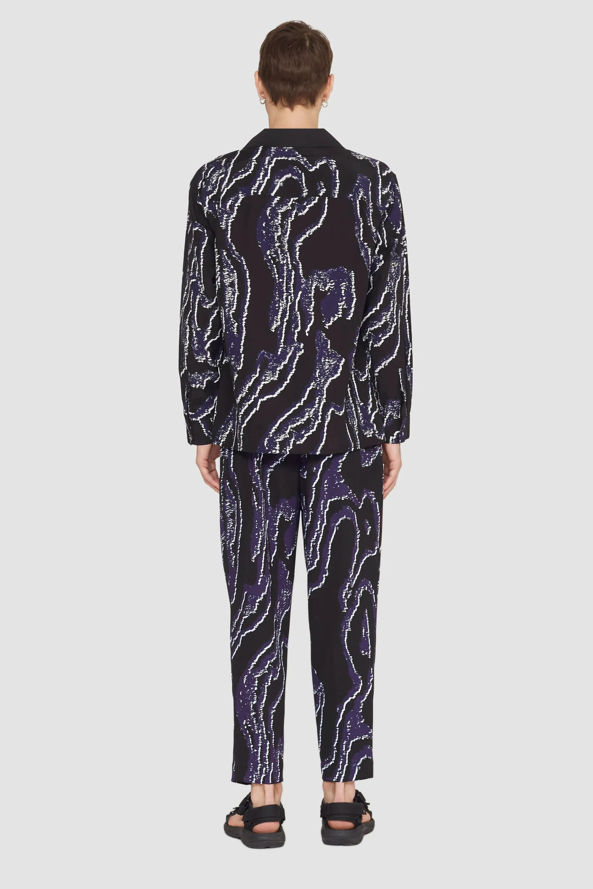 Printed Single Pleat Tapered Trouser