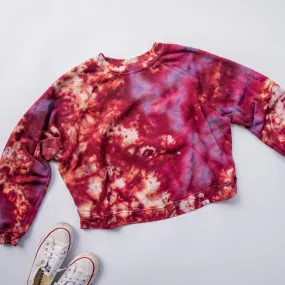 READY TO SHIP Tie Dye Adult Cropped Raglan Sweatshirt