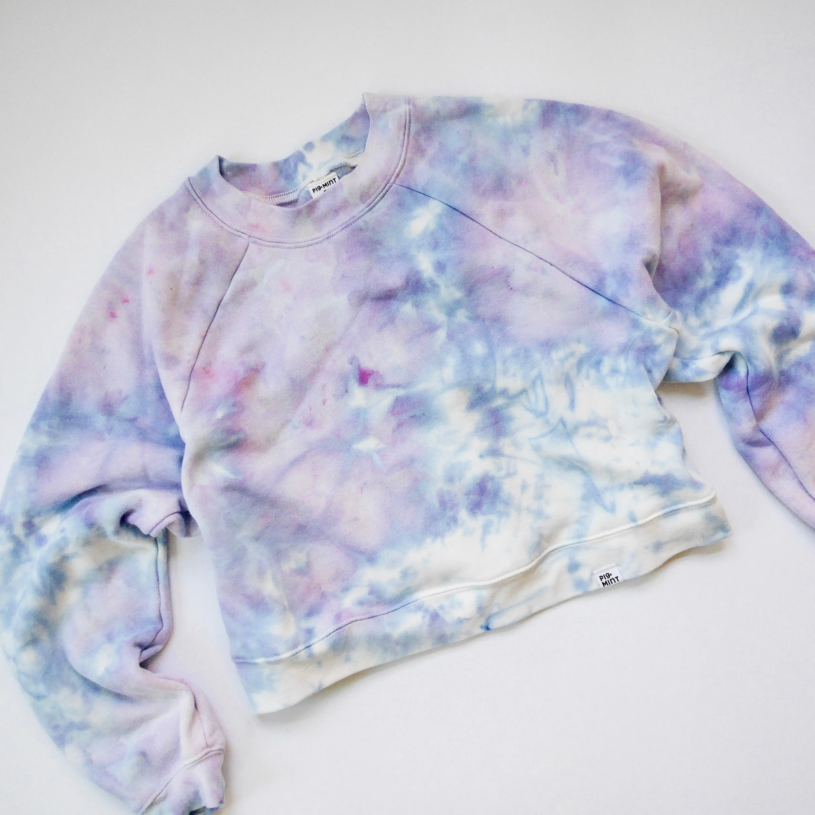 READY TO SHIP Tie Dye Adult Cropped Raglan Sweatshirt