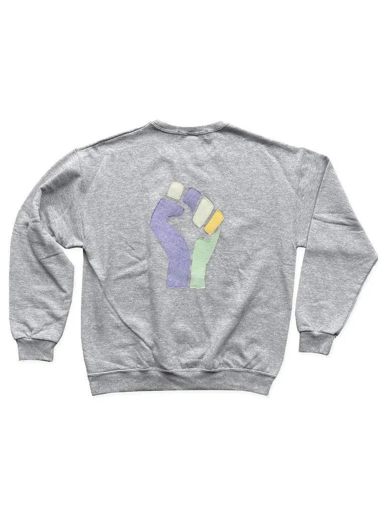 Resist Fist Cashmere Applique Pullover
