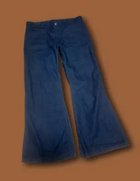 SEAFARER NAVY BLUE JEANS BELL BOTTOM DENIM TROUSERS DUNGAREES