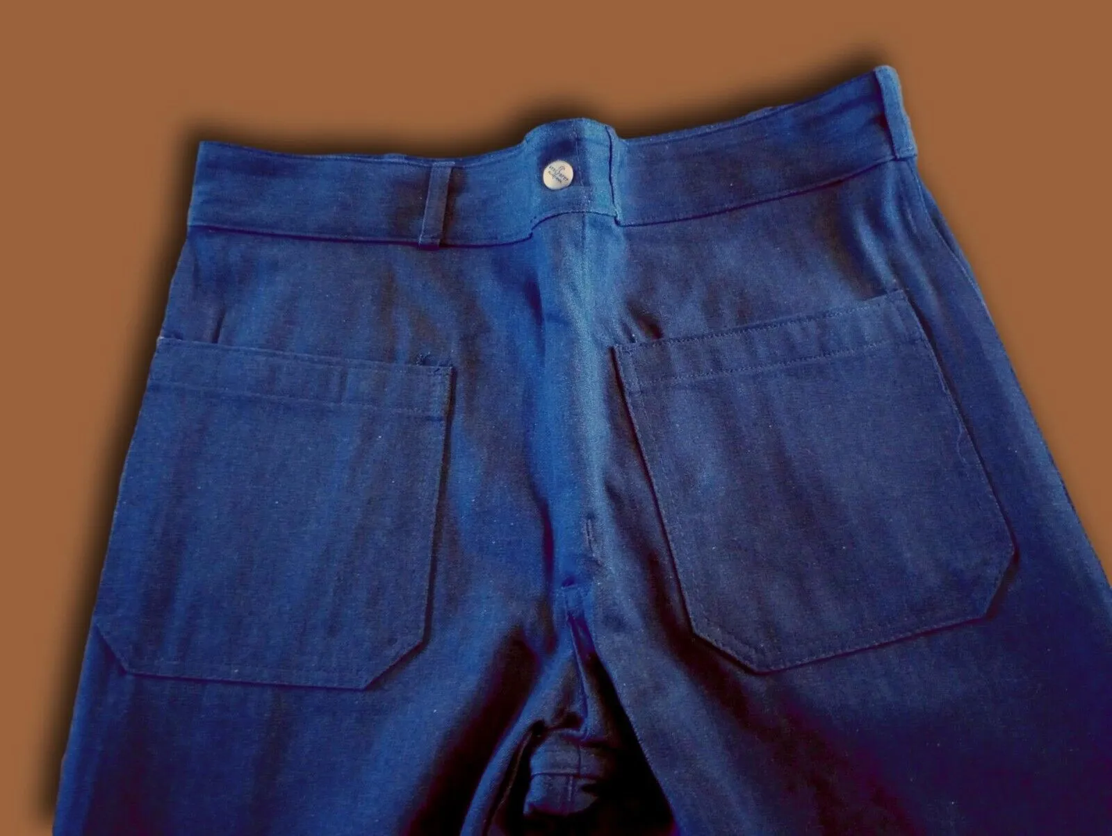 SEAFARER NAVY BLUE JEANS BELL BOTTOM DENIM TROUSERS DUNGAREES