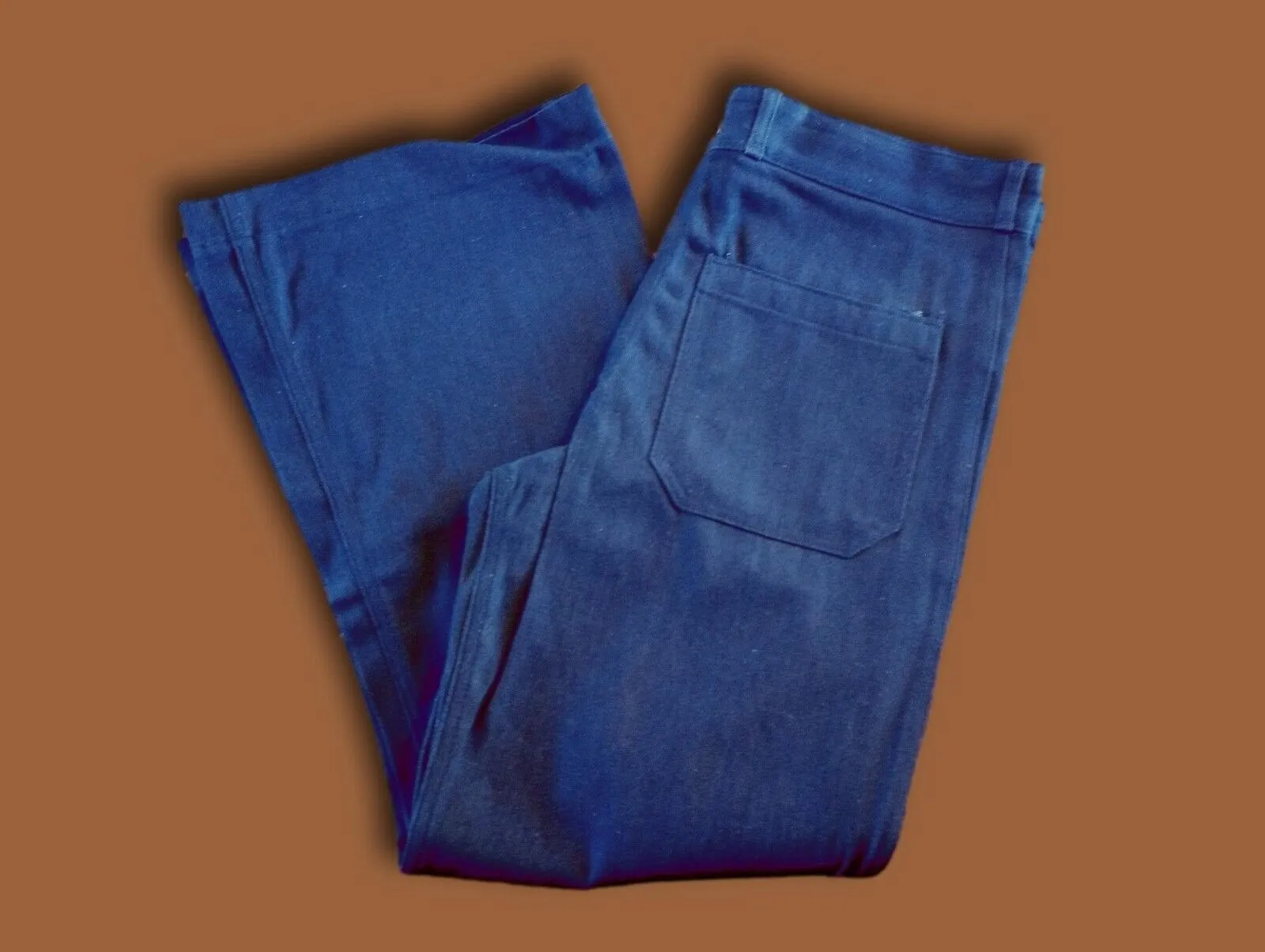 SEAFARER NAVY BLUE JEANS BELL BOTTOM DENIM TROUSERS DUNGAREES