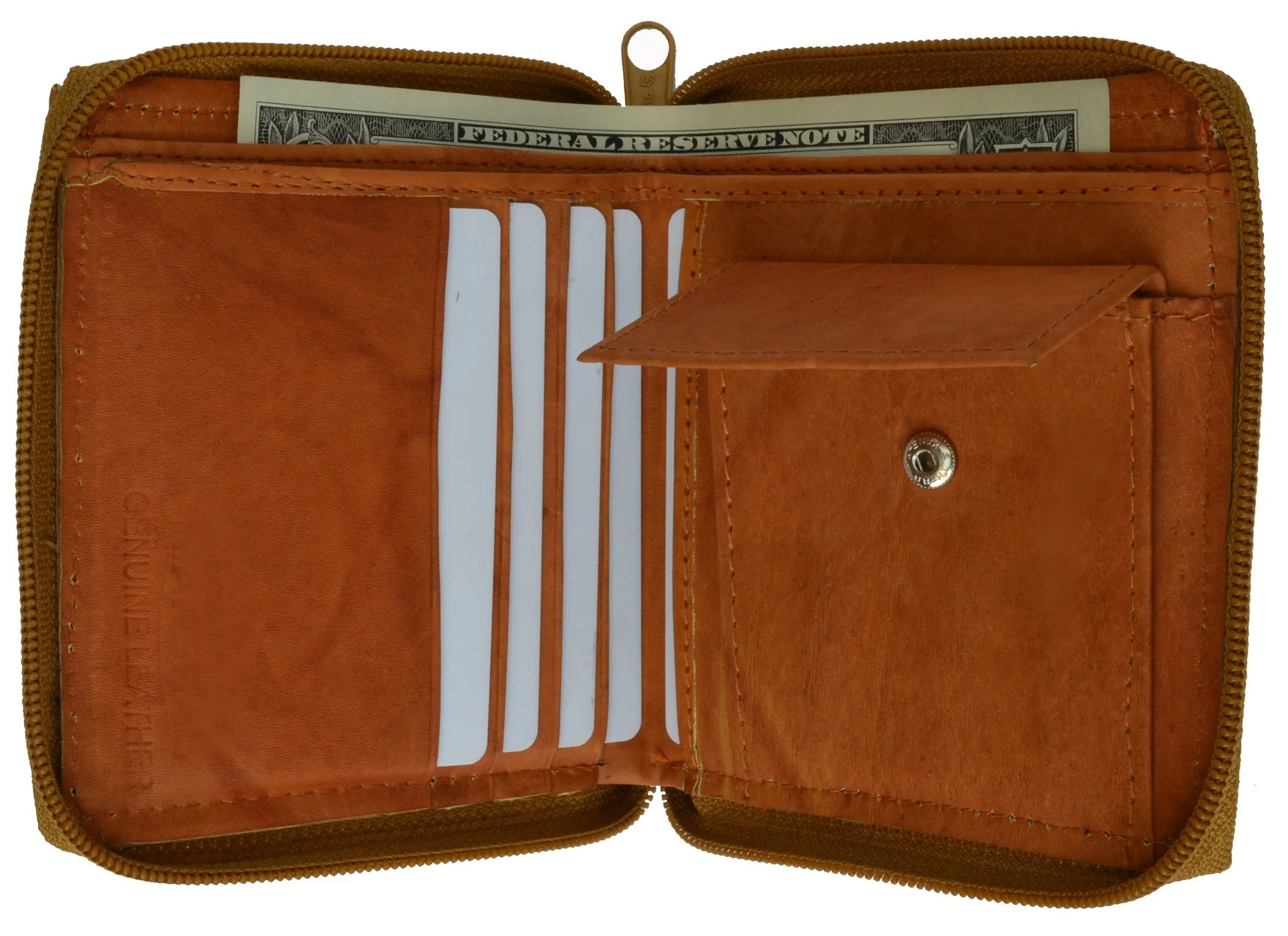 Secure Zip Around Men Leather Wallet