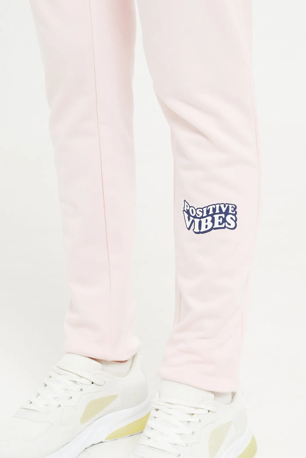 Senior Girls Pink Printed Active Pants