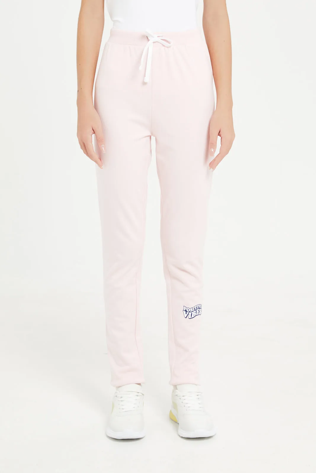 Senior Girls Pink Printed Active Pants