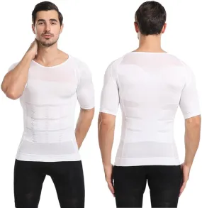 Slimming and Shaping Undershirt, Compression Shirt Short Sleeve, Ion Shaping Vest for Men