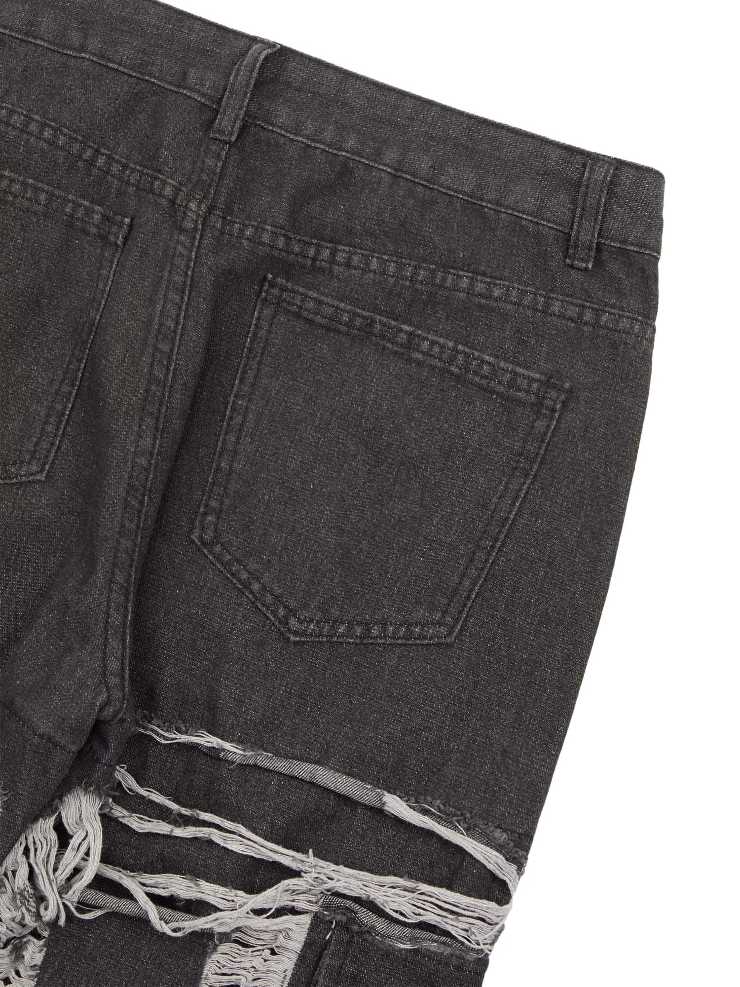Sneakerhill Destruction Brushed Hip Hop Embroidered Jeans