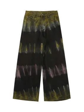 Sneakerhill Graffiti Fun Tie-Dye Straight Jeans