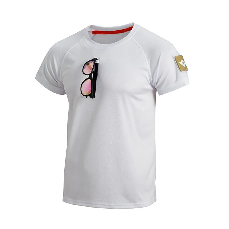 Solid Color Elastic Quick-drying Short Sleeve Men's T-Shirt