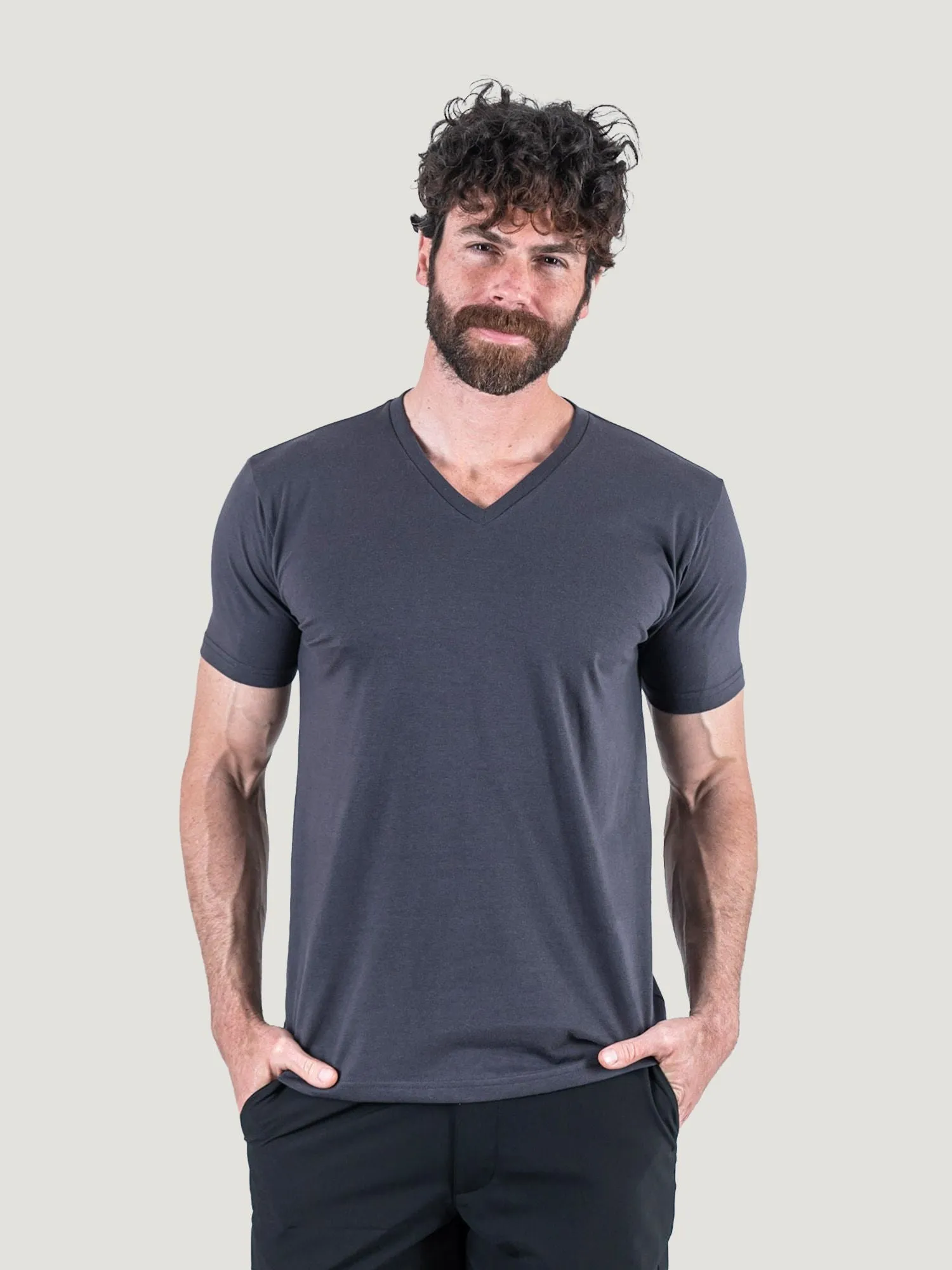 Vintage Black V-Neck
